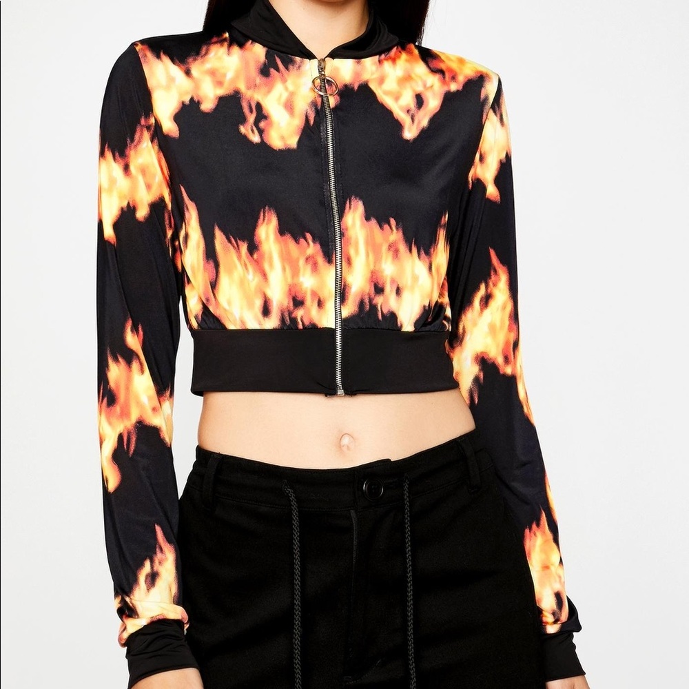 Cropped Flame Jacket